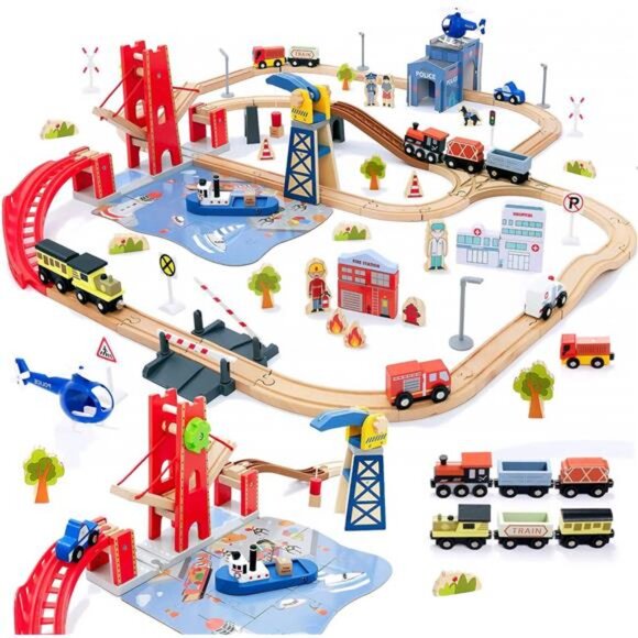 Giant bean 117 Pcs Busy Port City Train Set for Kids- Expandable & Changeable - Picture 1 of 7